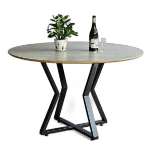 Bàn ăn tròn VERA120x120cm gỗ tràm chân sắt sơn tĩnh điện