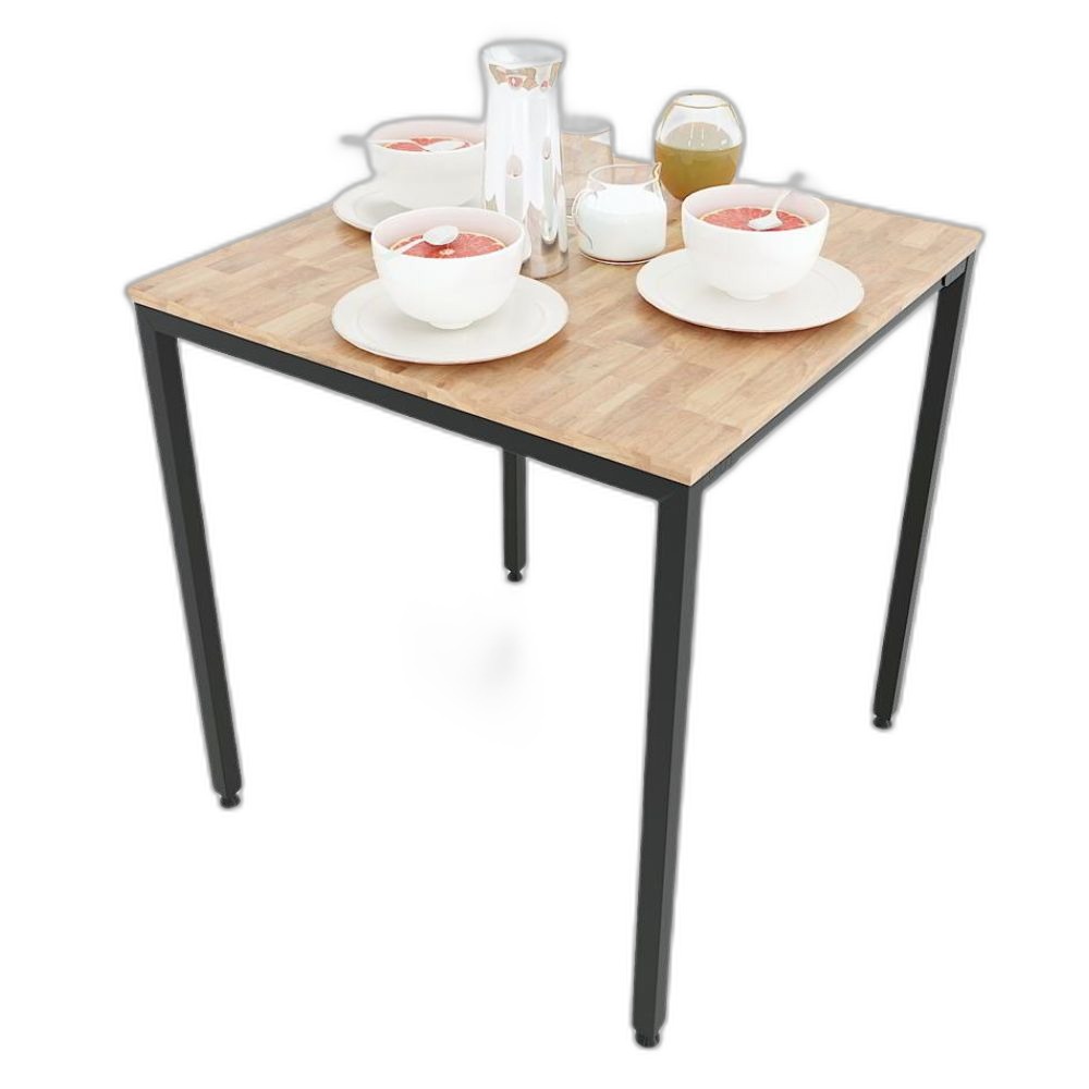 Bàn ăn vuông 70x70cm gỗ cao su chân sắt lắp ráp Bàn ăn vuông 70x70cm gỗ cao su chân sắt lắp ráp