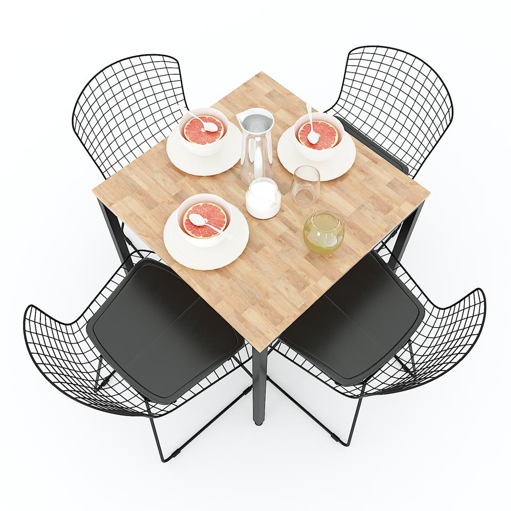 Bàn ăn vuông 70x70cm gỗ cao su chân sắt lắp ráp Bàn ăn vuông 70x70cm gỗ cao su chân sắt lắp ráp - hình 1