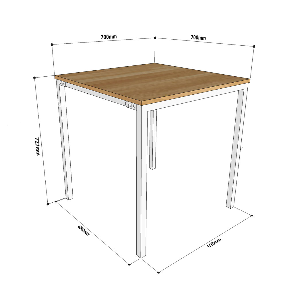 Bàn ăn vuông 70x70cm gỗ cao su chân sắt lắp ráp Bàn ăn vuông 70x70cm gỗ cao su chân sắt lắp ráp - hình 3
