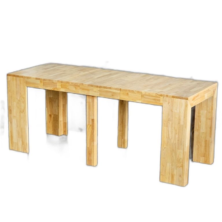 Bàn ăn xếp gọn gỗ cao su