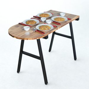 Bàn áp tường 130x60x85cm gỗ tràm chân chữ A - hình 1