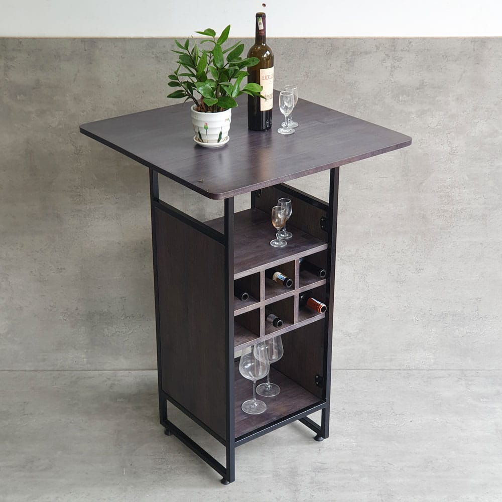 Bàn bar 70x70x105cm gỗ cao su kết hợp kệ đựng rượu Bàn bar 70x70x105cm gỗ cao su kết hợp kệ đựng rượu - hình 3