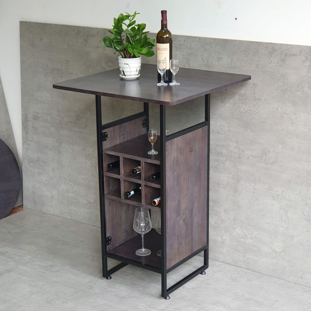 Bàn bar 70x70x105cm gỗ cao su kết hợp kệ đựng rượu Bàn bar 70x70x105cm gỗ cao su kết hợp kệ đựng rượu - hình 4