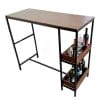 Bàn bar chân kết hợp kệ mặt gỗ khung sắt