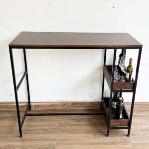 Bàn bar chân kết hợp kệ mặt gỗ khung sắt - hình 1