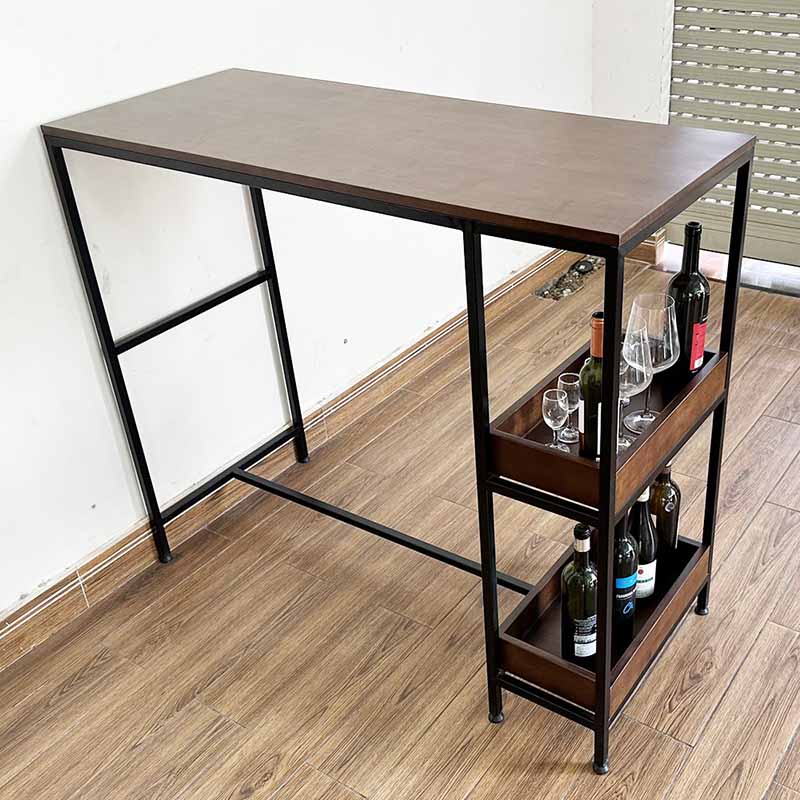 Bàn bar chân kết hợp kệ mặt gỗ khung sắt Bàn bar chân kết hợp kệ mặt gỗ khung sắt - hình 2