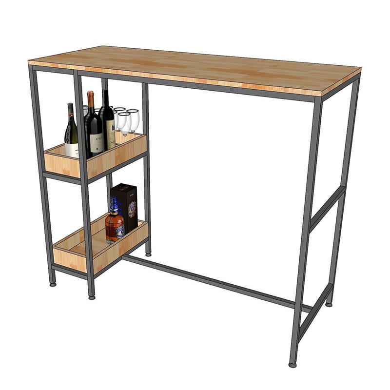 Bàn bar chân kết hợp kệ mặt gỗ khung sắt Bàn bar chân kết hợp kệ mặt gỗ khung sắt - hình 4