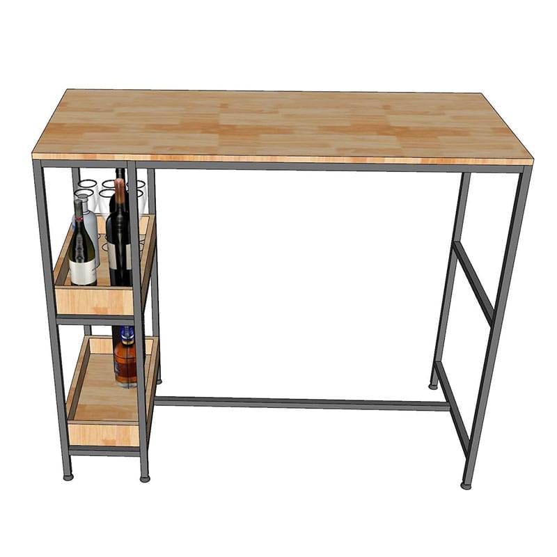 Bàn bar chân kết hợp kệ mặt gỗ khung sắt Bàn bar chân kết hợp kệ mặt gỗ khung sắt - hình 5