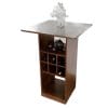 Bàn bar chân kết hợp tủ rượu gỗ cao su