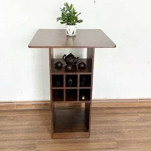 Bàn bar chân kết hợp tủ rượu gỗ cao su - hình 1