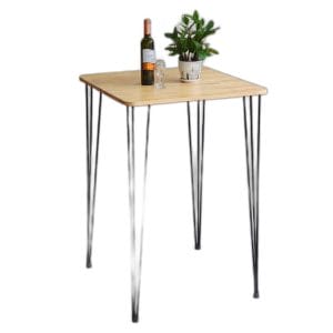 Bàn bar mặt vuông 70x70cm chân sắt Hairpin sơn tĩnh điện