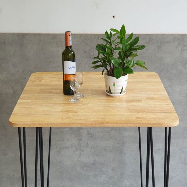 Bàn bar mặt vuông 70x70cm chân sắt Hairpin sơn tĩnh điện - hình 2