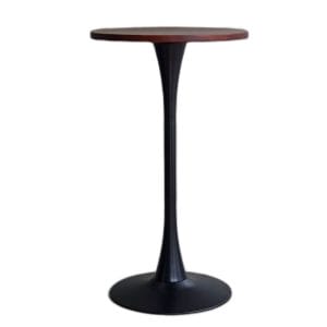 Bàn bar tròn 60cm chân sắt Tulip gỗ tràm dày 25mm