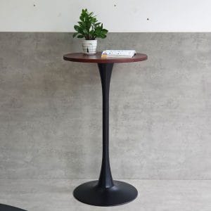 Bàn bar tròn 60cm chân sắt Tulip gỗ tràm dày 25mm - hình 1