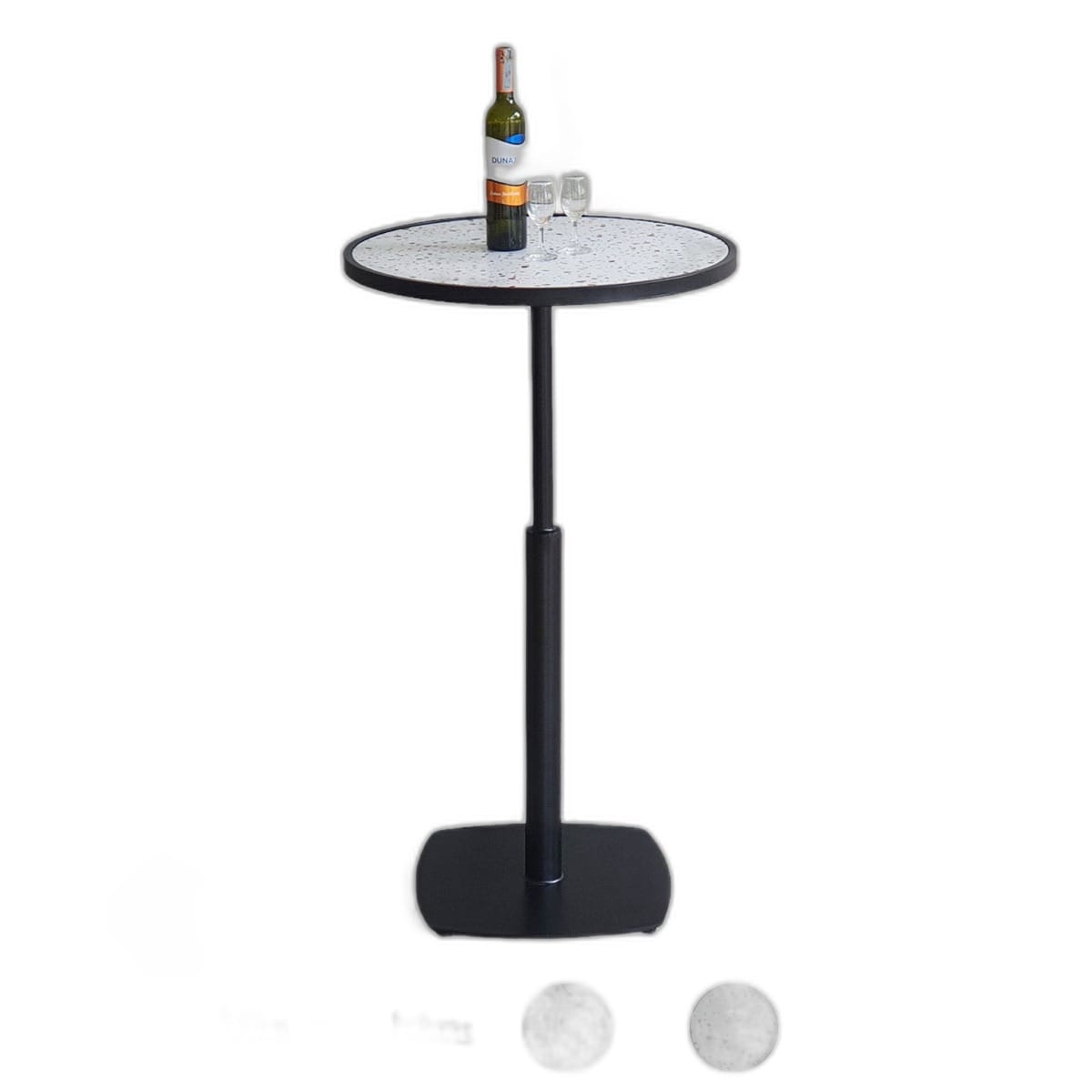 Bàn bar tròn 60cm gạch men chân sắt trụ tròn Bàn bar tròn 60cm gạch men chân sắt trụ tròn