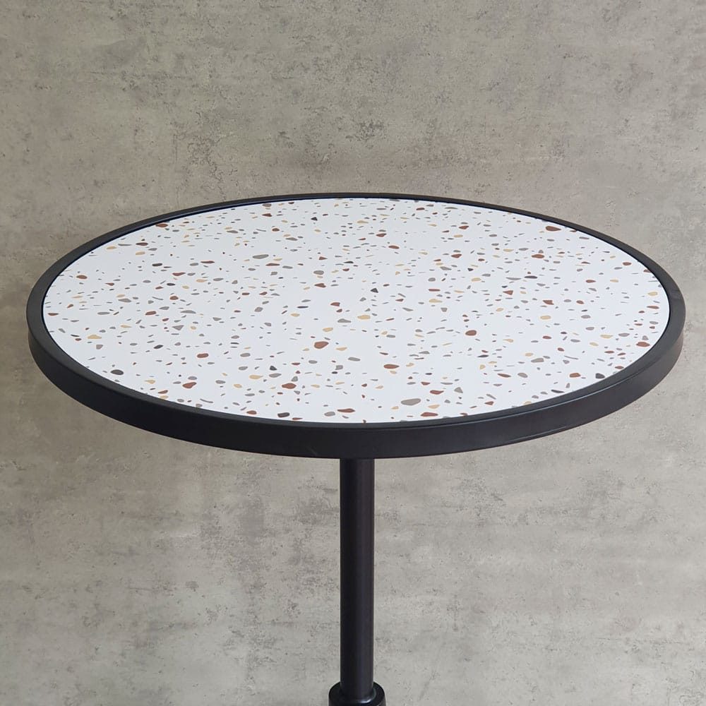 Bàn bar tròn 60cm gạch men chân sắt trụ tròn Bàn bar tròn 60cm gạch men chân sắt trụ tròn - hình 1
