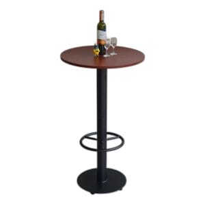 Bàn bar tròn 60cm gỗ cao su chân sắt sơn tĩnh điện