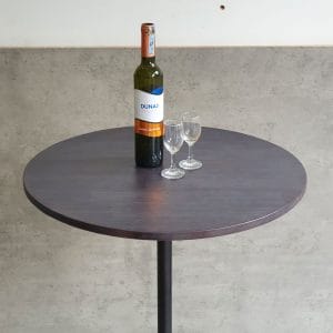 Bàn bar tròn 60cm gỗ cao su chân trụ 60 đế vuông - hình 1