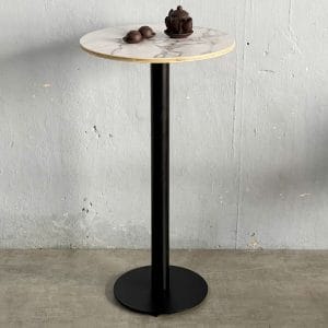 Bàn Bar tròn 60cm gỗ Plywood vân đá chân sắt - hình 1