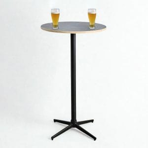 Bàn bar tròn 60cm gỗ plywood vân giả đá - hình 1