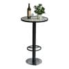 Bàn bar tròn 60cm mặt gạch bông chân sắt có gác chân