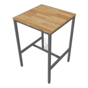 Bàn bar vuông 70cm gỗ cao su chân sắt sơn tĩnh điện