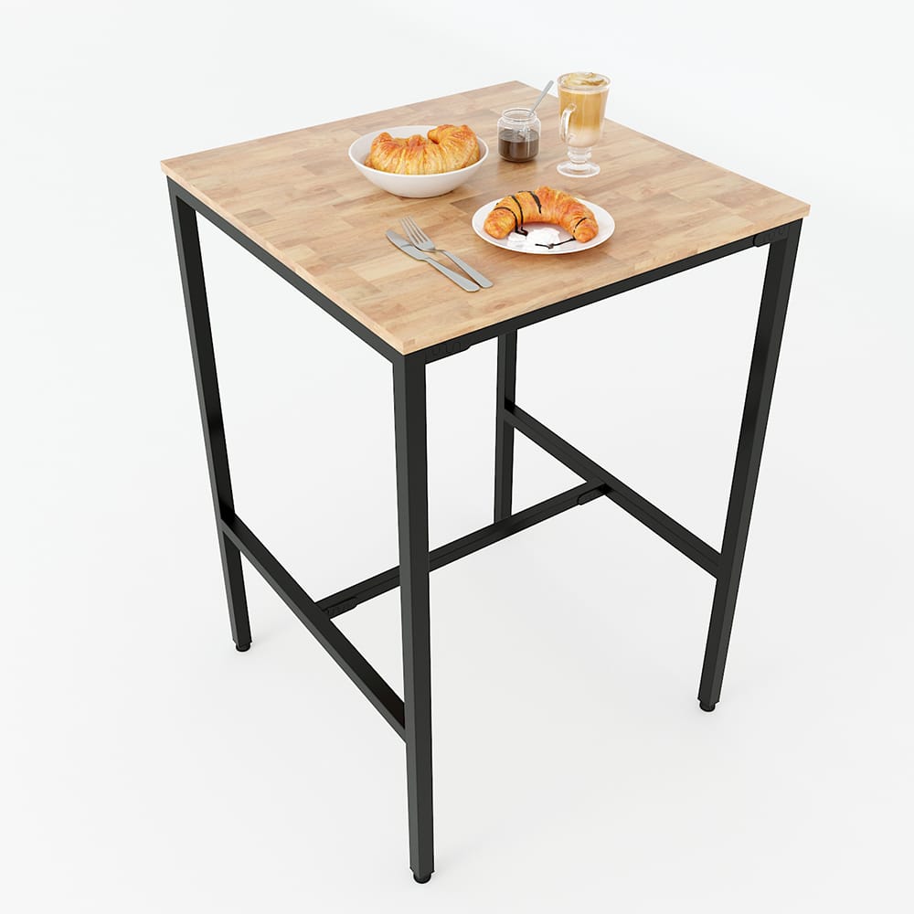 Bàn bar vuông 70cm gỗ cao su chân sắt sơn tĩnh điện Bàn bar vuông 70cm gỗ cao su chân sắt sơn tĩnh điện - hình 1