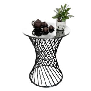 Bàn cafe, bàn ngoài trời mặt đá chân sắt tròn CFD68133