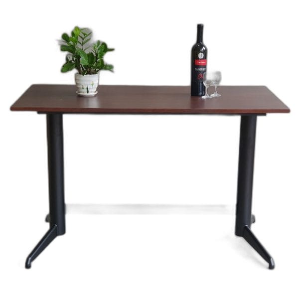 Bàn cafe chữ nhật 120x60cm cao su chân sắt đôi CFD68189