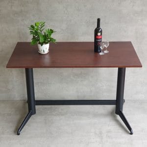Bàn cafe chữ nhật 120x60cm cao su chân sắt đôi CFD68189 - hình 1