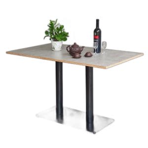 Bàn cafe chữ nhật 120x60cm gỗ plwood phủ melamin chân sắt đôi CFD68183