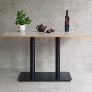 Bàn cafe chữ nhật 120x60cm gỗ plwood phủ melamin chân sắt đôi CFD68183 - hình 1