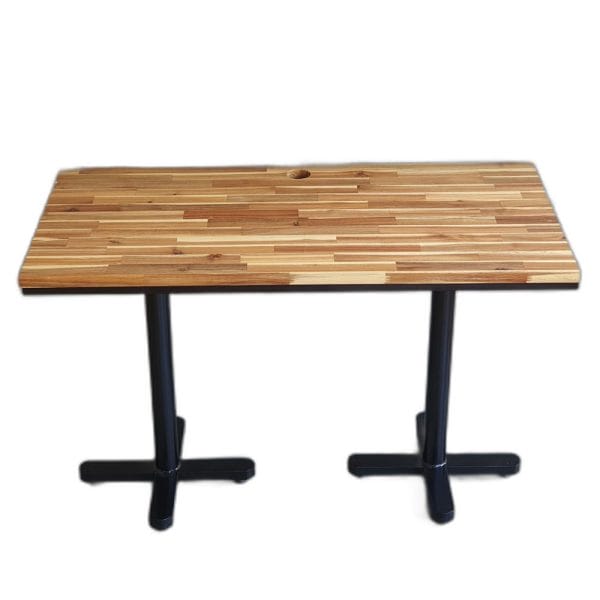 Bàn cafe chữ nhật 120x60cm gỗ tràm chân sắt đôi CFD68187