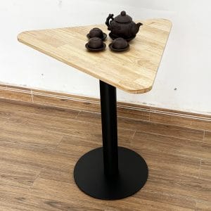 Bàn cafe gỗ cao su chân sắt đế tròn CFD68141 - hình 1
