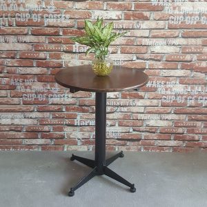 Bàn cafe gỗ cao su chân sắt hình tròn CFD68074 - hình 1
