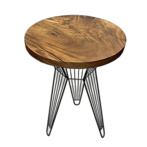 Lỗi 404 Bàn cafe gỗ me tây tròn 60cm dày 5cm chân sắt