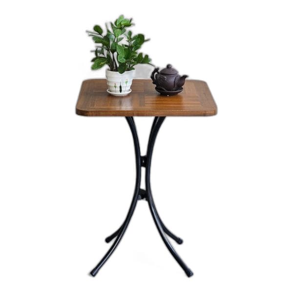 Bàn cafe ngoài trời gỗ chân sắt Kite01 vuông 55cm CFD68059
