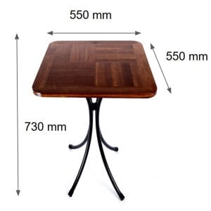 Bàn cafe ngoài trời gỗ chân sắt Kite01 vuông 55cm CFD68059 - hình 1