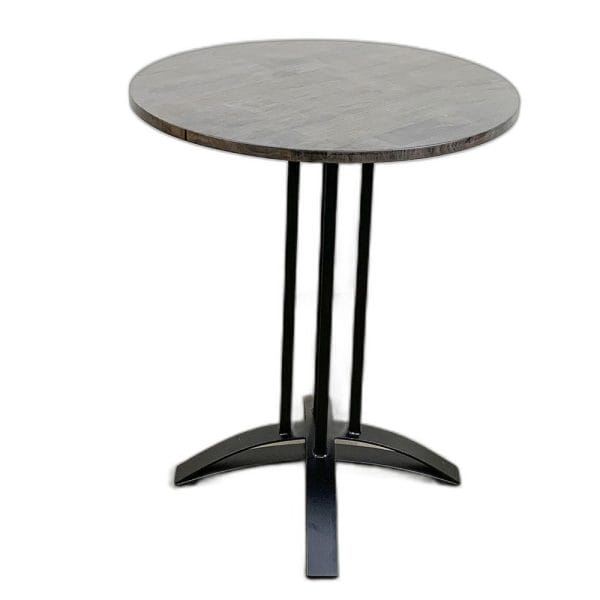 Bàn cafe tròn 60cm gỗ cao su chân sắt chữ thập cong CFD68040