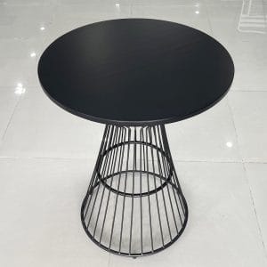 Bàn cafe tròn 60cm gỗ cao su chân sắt cổ lọ CFD68113 - hình 1
