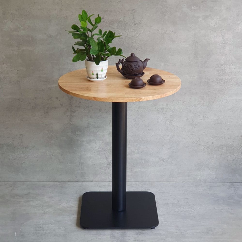 Bàn cafe tròn 60cm gỗ cao su chân sắt đế vuông CFD68077 Bàn cafe tròn 60cm gỗ cao su chân sắt đế vuông CFD68077 - hình 3