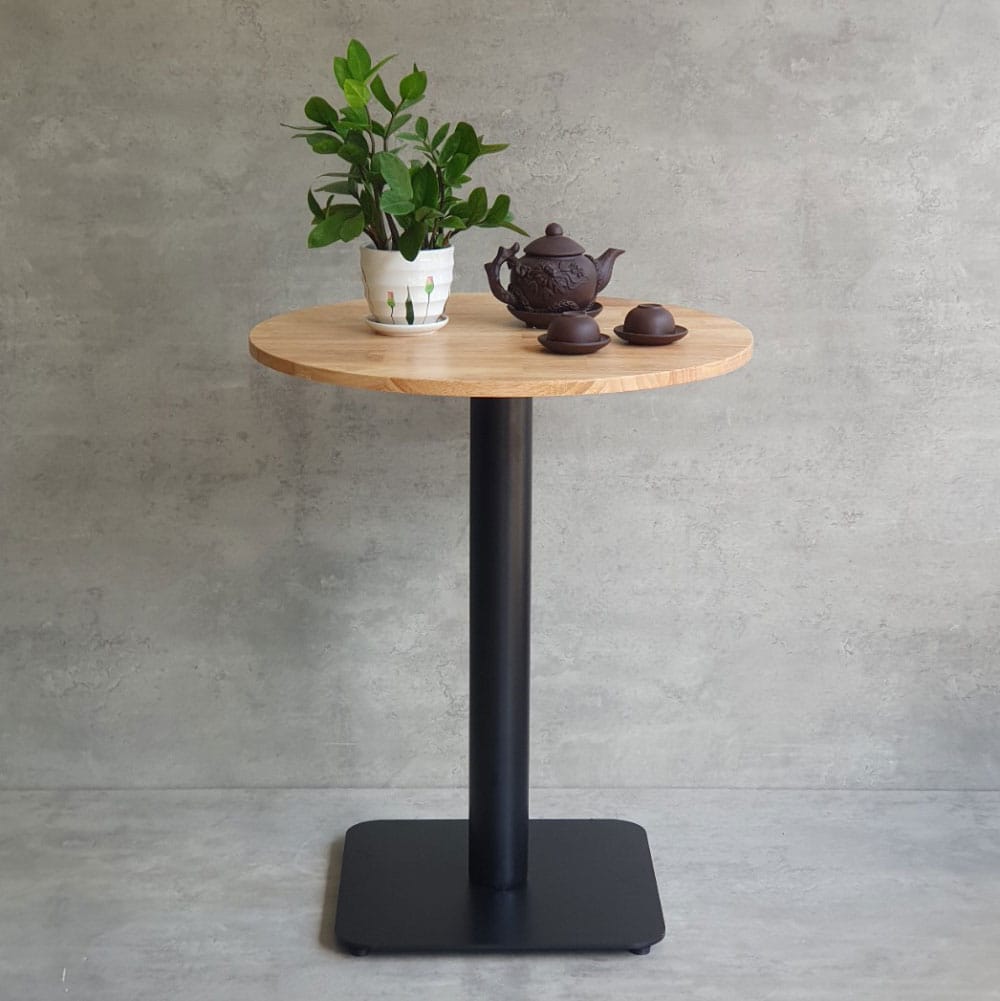 Bàn cafe tròn 60cm gỗ cao su chân sắt đế vuông CFD68077 Bàn cafe tròn 60cm gỗ cao su chân sắt đế vuông CFD68077 - hình 4