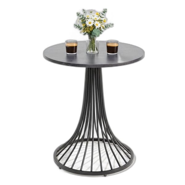 Bàn cafe tròn 60cm gỗ cao su chân sắt loa kèn CFD68119
