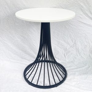 Bàn cafe tròn 60cm gỗ cao su chân sắt loa kèn CFD68119 - hình 1