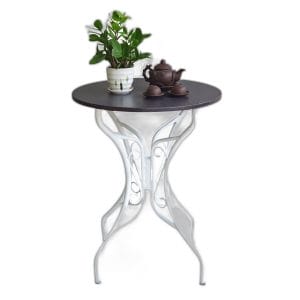 Bàn cafe tròn 60cm gỗ cao su chân sắt nghệ thuật CFD68185