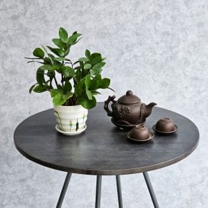 Bàn cafe tròn 60cm gỗ cao su chân sắt tròn sơn tĩnh điện CFD68208 - hình 1