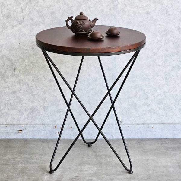 Bàn cafe tròn 60cm gỗ tràm CFD68222 - hình 2