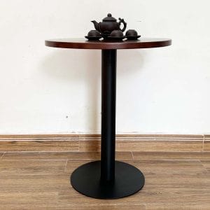 Bàn cafe tròn 60cm gỗ Tràm chân sắt đế tròn CFD68139 - hình 1