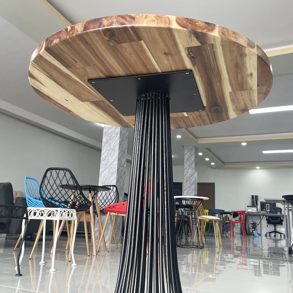 Bàn cafe tròn 60cm gỗ tràm chân sắt sơn tĩnh điện CFD68111 Bàn cafe tròn 60cm gỗ tràm chân sắt sơn tĩnh điện CFD68111 - hình 1